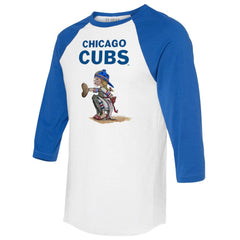 White/Royal Chicago Cubs Tiny Turnip Women's Kate 3/4-Sleeve Raglan T-Shirt