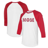 White/Red Philadelphia Phillies Tiny Turnip Women's Logo Mom 3/4-Sleeve Raglan T-Shirt