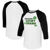 White/Black Chicago White Sox Tiny Turnip Women's Lucky Charm 3/4-Sleeve Raglan T-Shirt