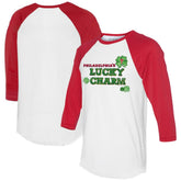 White/Red Philadelphia Phillies Tiny Turnip Women's Lucky Charm 3/4-Sleeve Raglan T-Shirt