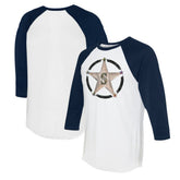 White/Navy Seattle Mariners Tiny Turnip Women's Military Star 3/4-Sleeve Raglan T-Shirt