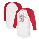 White/Red Philadelphia Phillies Tiny Turnip Women's Popcorn 3/4-Sleeve Raglan T-Shirt