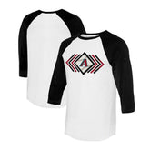 White Arizona Diamondbacks Tiny Turnip Women's Prism Arrows 3/4-Sleeve Raglan T-Shirt