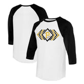 White Pittsburgh Pirates Tiny Turnip Women's Prism Arrows 3/4-Sleeve Raglan T-Shirt