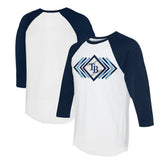 White Tampa Bay Rays Tiny Turnip Women's Prism Arrows 3/4-Sleeve Raglan T-Shirt