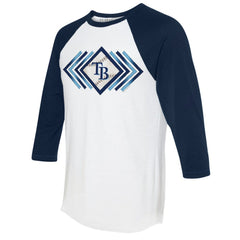 White Tampa Bay Rays Tiny Turnip Women's Prism Arrows 3/4-Sleeve Raglan T-Shirt