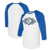 White Kansas City Royals Tiny Turnip Women's Prism Arrows 3/4-Sleeve Raglan T-Shirt