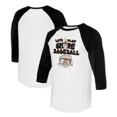 White/Black Baltimore Orioles Tiny Turnip Women's Smores 3/4-Sleeve Raglan T-Shirt