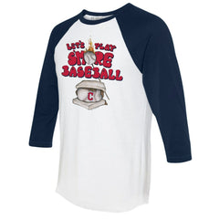 White/Navy Cleveland Guardians Tiny Turnip Women's Smores 3/4-Sleeve Raglan T-Shirt