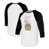 White/Black San Francisco Giants Tiny Turnip Women's Spit Ball 3/4-Sleeve Raglan T-Shirt