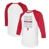 White/Red Philadelphia Phillies Tiny Turnip Unisex Stacked 3/4-Sleeve Raglan T-Shirt
