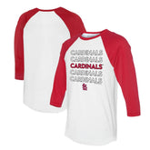 White/Red St. Louis Cardinals Tiny Turnip Unisex Stacked 3/4-Sleeve Raglan T-Shirt