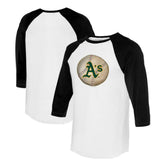 White/Black Athletics Tiny Turnip Unisex Stitched Baseball 3/4-Sleeve Raglan T-Shirt