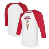 White/Red St. Louis Cardinals Tiny Turnip Unisex Triple Scoop 3/4-Sleeve Raglan T-Shirt