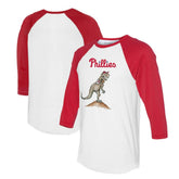 White/Red Philadelphia Phillies Tiny Turnip Unisex TT Rex 3/4-Sleeve Raglan T-Shirt