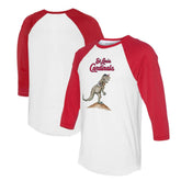 White/Red St. Louis Cardinals Tiny Turnip Unisex TT Rex 3/4-Sleeve Raglan T-Shirt
