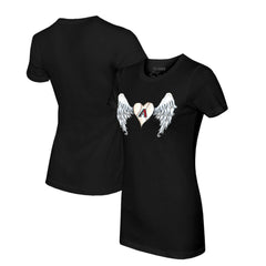 Black Arizona Diamondbacks Tiny Turnip Women's Angel Wings T-Shirt