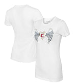 White Cleveland Guardians Tiny Turnip Women's Angel Wings T-Shirt