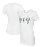 White Los Angeles Dodgers Tiny Turnip Women's Angel Wings T-Shirt