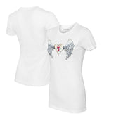 White Texas Rangers Tiny Turnip Women's Angel Wings T-Shirt
