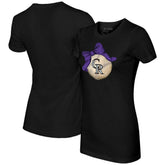 Black Colorado Rockies Tiny Turnip Women's Baseball Bow T-Shirt