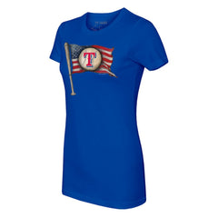 Royal Texas Rangers Tiny Turnip Women's Baseball Flag T-Shirt