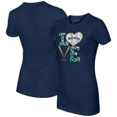 Navy Seattle Mariners Tiny Turnip Women's Baseball Love T-Shirt