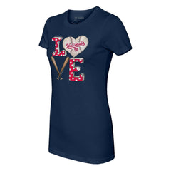Navy Washington Nationals Tiny Turnip Women's Baseball Love T-Shirt