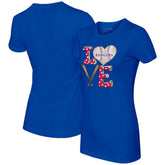 Royal Texas Rangers Tiny Turnip Women's Baseball Love T-Shirt