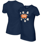 Navy Detroit Tigers Tiny Turnip Women's Baseball Pow T-Shirt