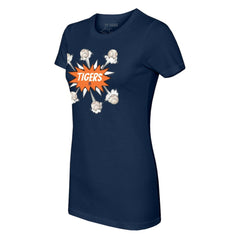 Navy Detroit Tigers Tiny Turnip Women's Baseball Pow T-Shirt