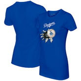 Royal Los Angeles Dodgers Tiny Turnip Women's Baseball Tear T-Shirt