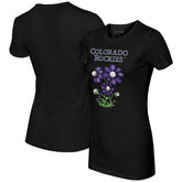 Black Colorado Rockies Tiny Turnip Women's Blooming Baseballs T-Shirt