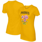 Gold San Diego Padres Tiny Turnip Women's Blooming Baseballs T-Shirt