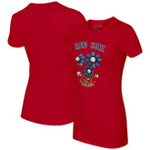 Red Boston Red Sox Tiny Turnip Women's Blooming Baseballs T-Shirt