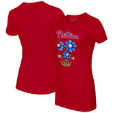 Red Philadelphia Phillies Tiny Turnip Women's Blooming Baseballs T-Shirt