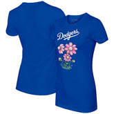 Royal Los Angeles Dodgers Tiny Turnip Women's Blooming Baseballs T-Shirt