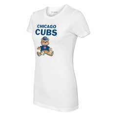 White Chicago Cubs Tiny Turnip Women's Teddy Boy T-Shirt