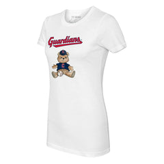 White Cleveland Guardians Tiny Turnip Women's Teddy Boy T-Shirt