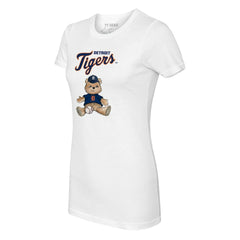 White Detroit Tigers Tiny Turnip Women's Teddy Boy T-Shirt