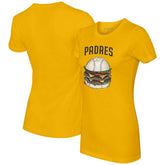 Gold San Diego Padres Tiny Turnip Women's Burger T-Shirt