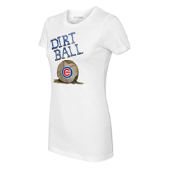 White Chicago Cubs Tiny Turnip Women's Dirt Ball T-Shirt