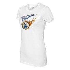 White Los Angeles Dodgers Tiny Turnip Women's Fastball T-Shirt