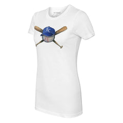 White Kansas City Royals Tiny Turnip Women's Hat Crossbats T-Shirt