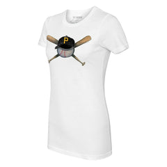White Pittsburgh Pirates Tiny Turnip Women's Hat Crossbats T-Shirt