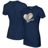 Navy Seattle Mariners Tiny Turnip Women's Heart Banner T-Shirt