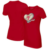 Red Philadelphia Phillies Tiny Turnip Women's Heart Banner T-Shirt