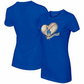 Royal Los Angeles Dodgers Tiny Turnip Women's Heart Banner T-Shirt