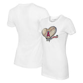 White Los Angeles Angels Tiny Turnip Women's Heart Banner T-Shirt