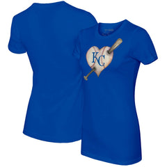 Royal Kansas City Royals Tiny Turnip Women's Heart Bat T-Shirt